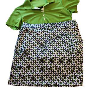 Izod Golf Skort multicolor pattern design mesh pocket New Size M